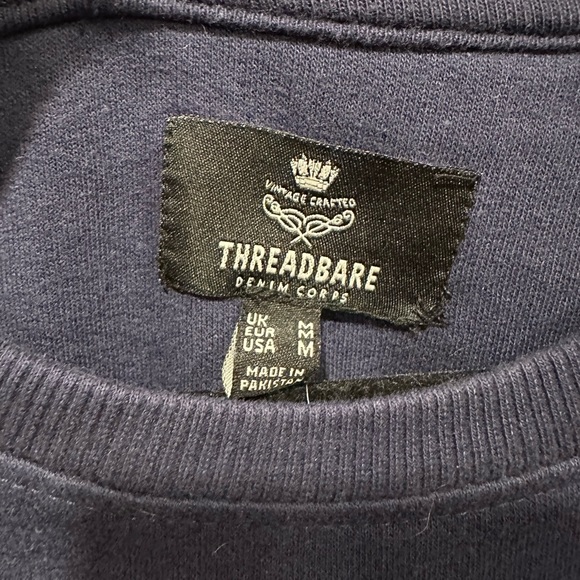 Crew Neck Navy Sweater Pull Over Jumper - Picture 2 of 2